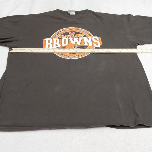 Vintage Y2K NFL Brand Cleveland Browns AFC Brown Graphic T-Shirt Men’s Size 2XL - Picture 5 of 8